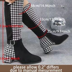 Houndstooth Black Women's Boots
